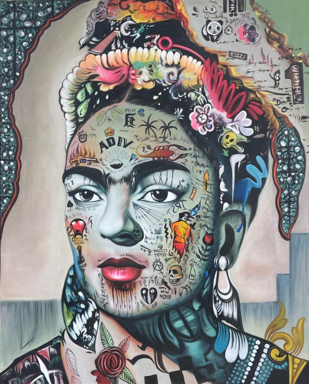 Mira Right Faced Canvas Wall Art with Acrylic Detailing