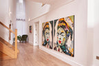 Mira Right Faced Canvas Wall Art with Acrylic Detailing - Home Furniture Interiors