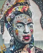Vida Left Faced Canvas Wall Art with Acrylic Detailing