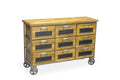 Industrial Grey Mango Wood 9 Drawer Apothecary Chest 127cm Wide
