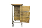 Industrial Grey Mango Wood 9 Drawer Apothecary Chest 127cm Wide - Home Furniture Interiors