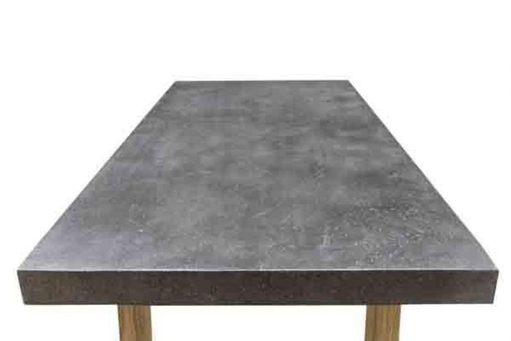 Rectangular Coffee Table with Polymer Concrete Top and Mindi Wood Legs - Home Furniture Interiors