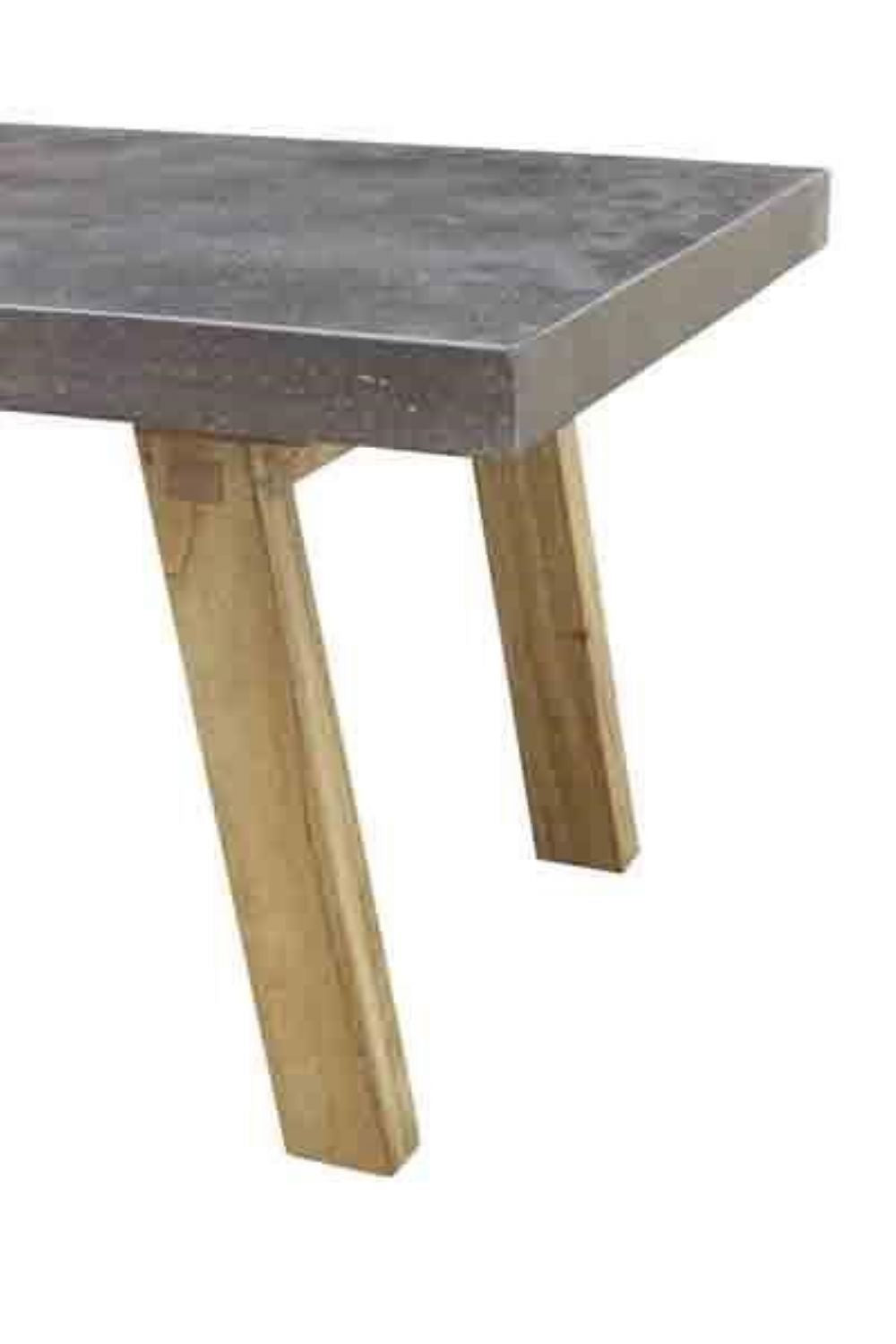 Rectangular Coffee Table with Polymer Concrete Top and Mindi Wood Legs - Home Furniture Interiors