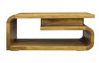 Mango Wood Rectangular Coffee Table with Drawer and Open Shelf - Home Furniture Interiors
