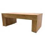 Modern Rectangular Mango Wood Sculpted Coffee Table - Home Furniture Interiors