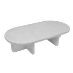 Oval Polymer Concrete Coffee Table in Grey Finish - Home Furniture Interiors
