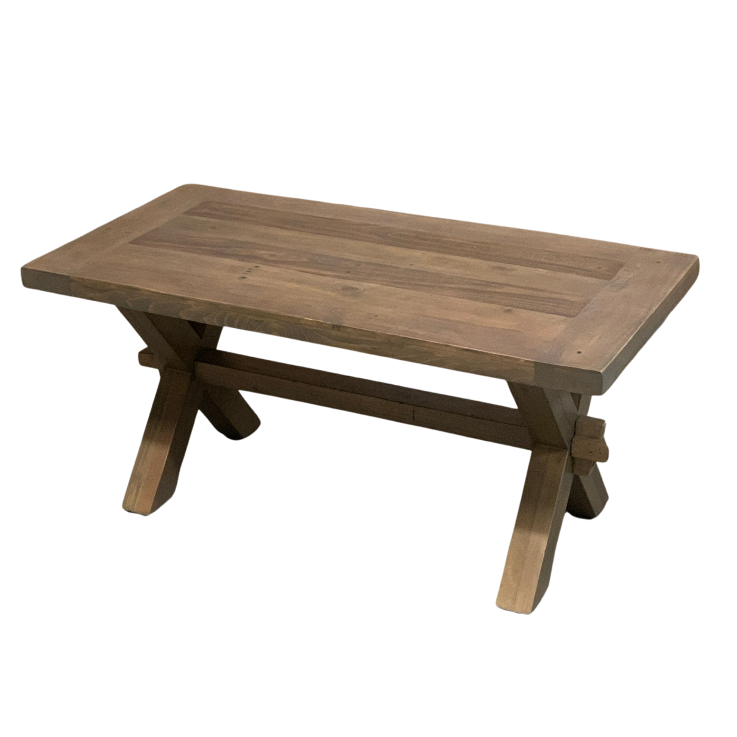 Rustic Solid Pine Rectangular Coffee Table in Natural Finish - Home Furniture Interiors