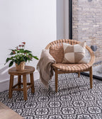 Natural Leather and Teak Round Moon Chair with Woven Seat - Home Furniture Interiors