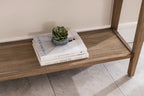 Natural Mango Wood 2 Rattan Textured Drawers Console Table with Shelf - Home Furniture Interiors