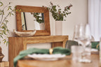 Natural Mango Wood Console Table with Layered Edge Detailing - Home Furniture Interiors