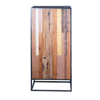 Industrial Dark Grey Glass Front 2 Door Display Cabinet with 2 Shelves - Home Furniture Interiors