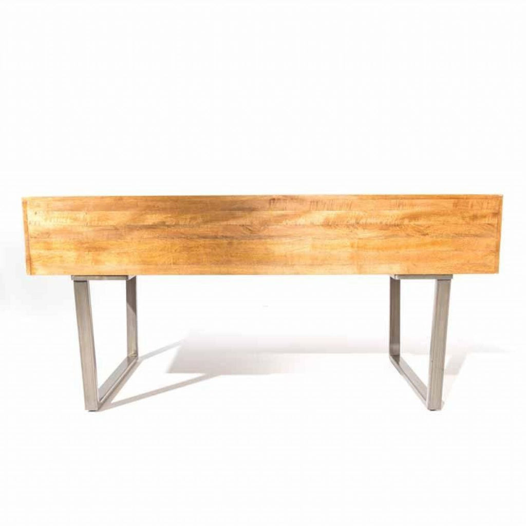 Industrial Grey Mango Wood Home Office Desk with 4 Drawers - Home Furniture Interiors