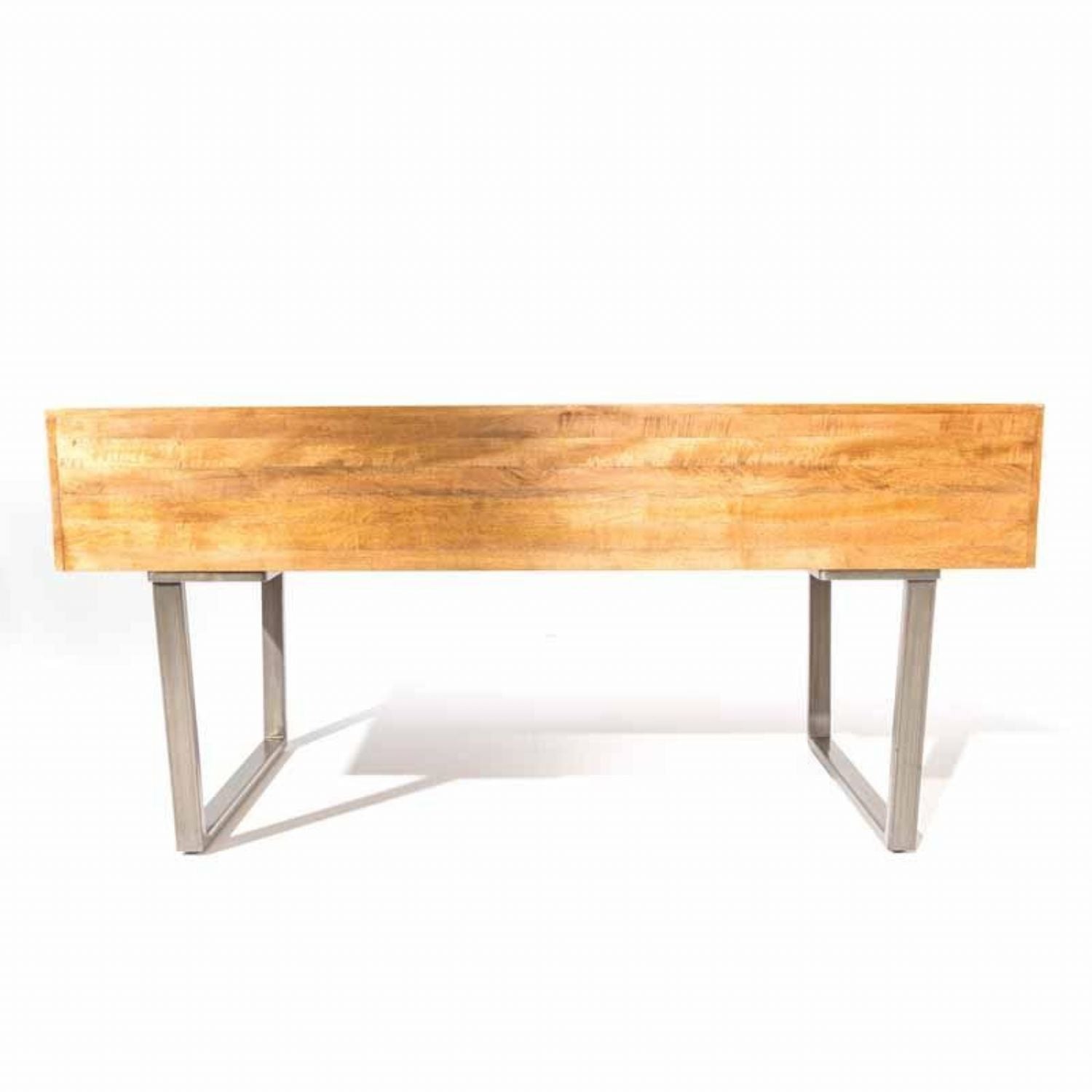 Industrial Grey Mango Wood Home Office Desk with 4 Drawers - Home Furniture Interiors