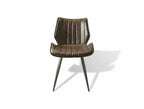 Contemporary Brown Vegan Leather Dining Chair with Steel Legs - Home Furniture Interiors