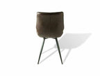 Contemporary Brown Vegan Leather Dining Chair with Steel Legs - Home Furniture Interiors