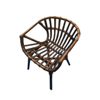 Modern Style Brown Bamboo Curved Back Dining Chair