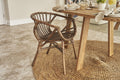 Modern Style Brown Bamboo Curved Back Dining Chair - Home Furniture Interiors