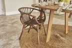 Modern Style Brown Bamboo Curved Back Dining Chair - Home Furniture Interiors