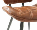 Modern Tan PU Leather Upholstered Dining Chair with Grey Steel Legs - Home Furniture Interiors