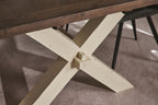 White Solid Pine Two Tone 6 Seater Dining Table with Matt Lacquer Finish - Home Furniture Interiors