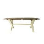 White Solid Pine Two Tone 6 Seater Dining Table with Matt Lacquer Finish - Home Furniture Interiors