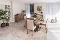 Modern Weathered Reclaimed Wood 4 Seater Round Dining Table 150cm