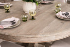 Modern Weathered Reclaimed Wood 4 Seater Round Dining Table 150cm - Home Furniture Interiors