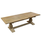 Traditional Oak Rectangular Extending Dining Table with Double Pedestal Base - Home Furniture Interiors