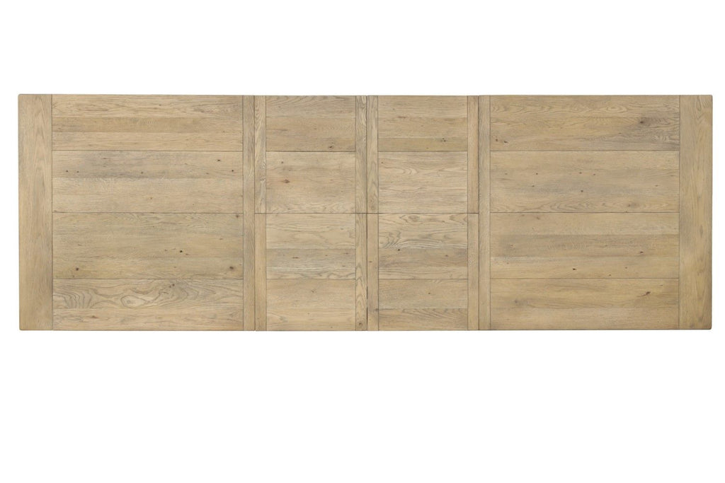 Traditional Oak Rectangular Extending Dining Table with Double Pedestal Base - Home Furniture Interiors