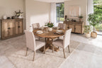 Traditional Oak Round 150 to 200cm Extending Dining Table - Home Furniture Interiors