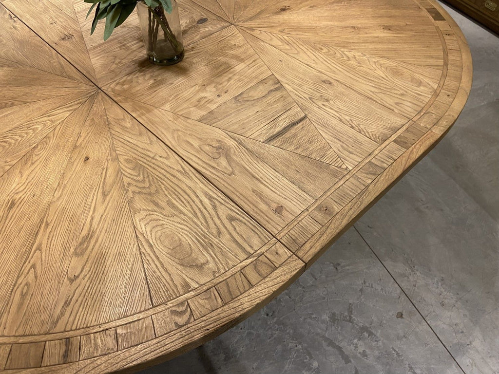 Traditional Oak Round 150 to 200cm Extending Dining Table - Home Furniture Interiors