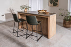 Modern Beige Solid Wood Kitchen Island with Wicker Storage - Home Furniture Interiors