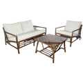 Soil Brown Bamboo 2 Seater Garden Sofa Set with Coffee Table