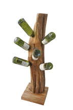Vintage Natural Teak Root Freestanding Six Bottle Wine Rack