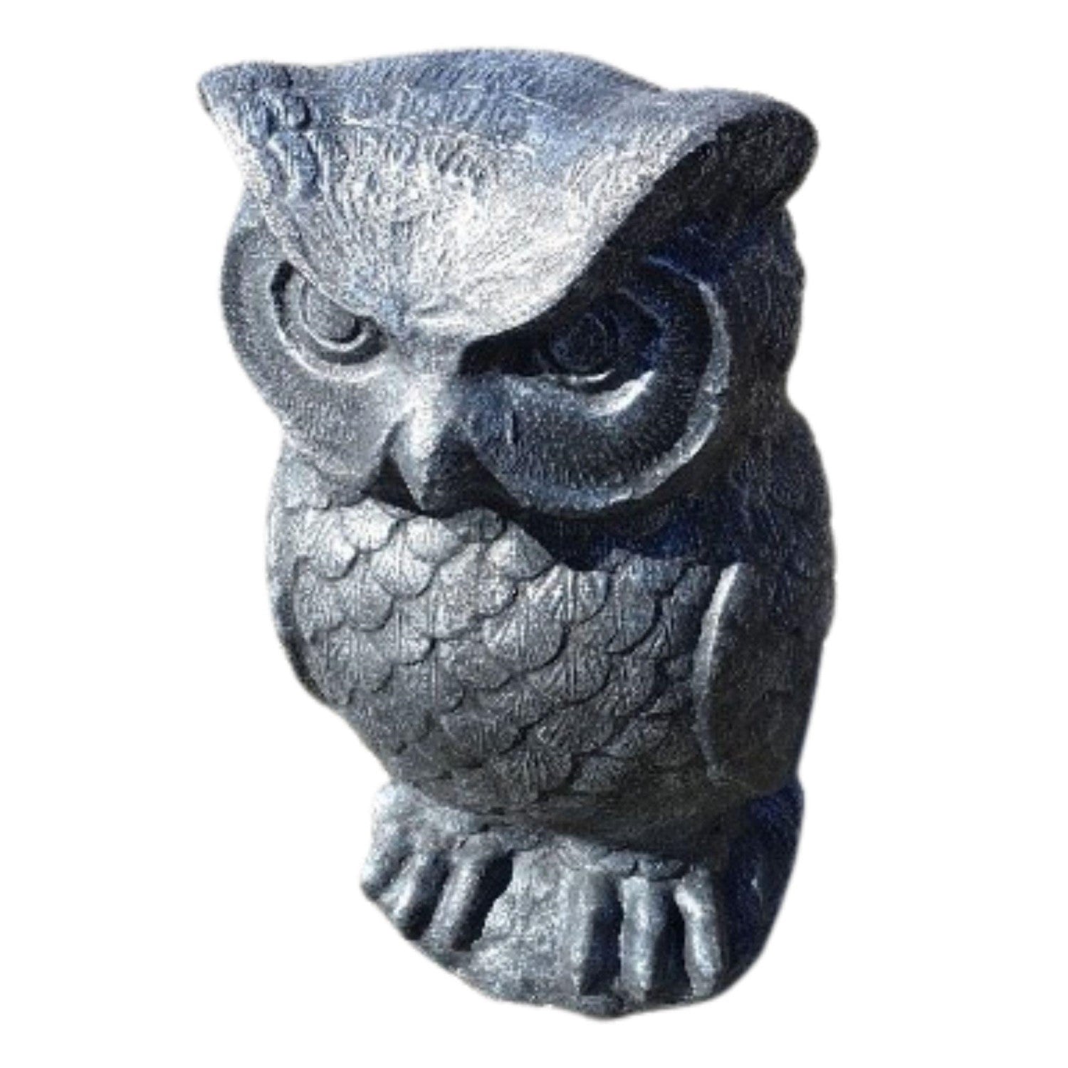 Large Textured Grey Glass Reinforced Concrete Owl Sculpture