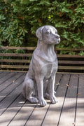 Large Weathered Stone Finish Outdoor Labrador Sculpture