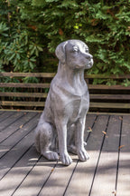 Large Weathered Stone Finish Outdoor Labrador Sculpture