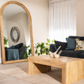 Modern Style Solid Mango Wood Extra Large Arched Decorative Mirror