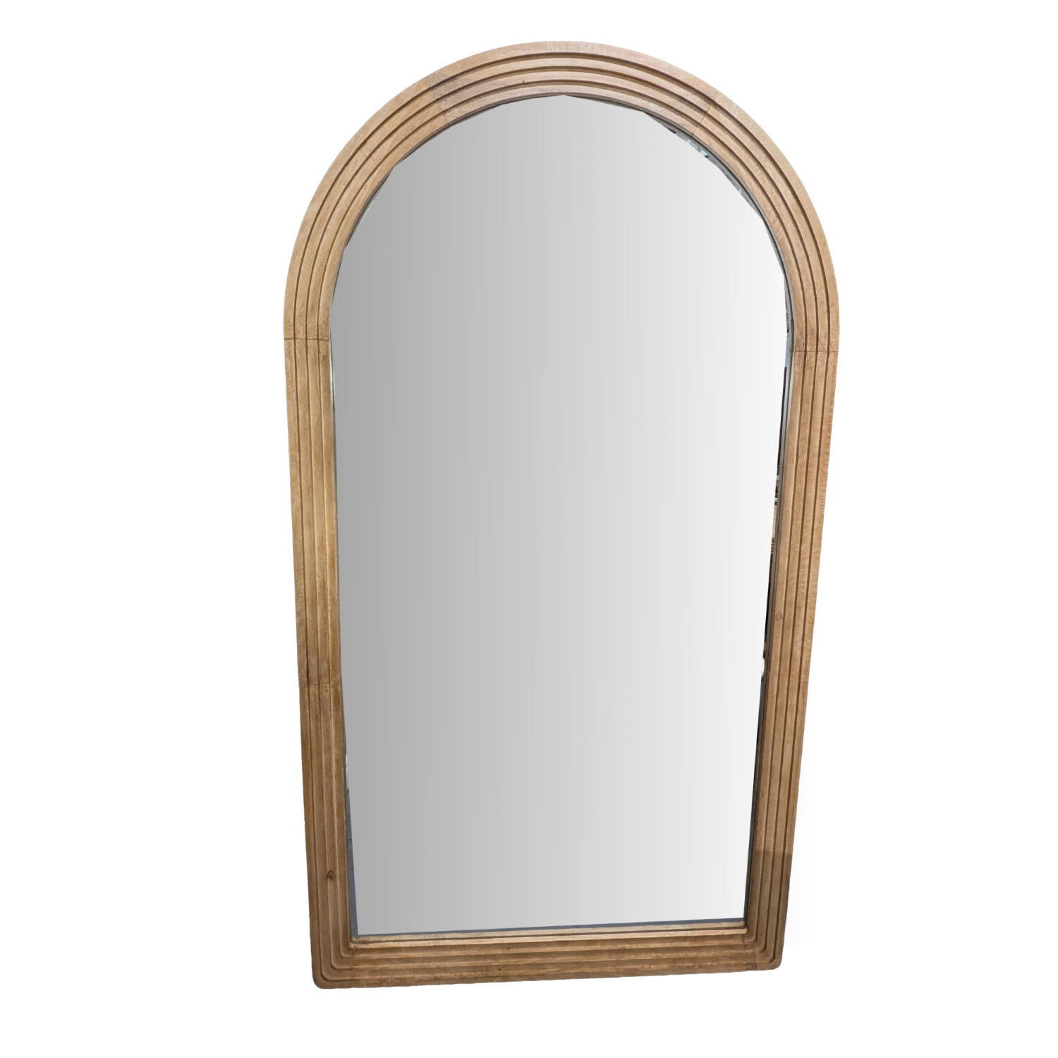Modern Style Solid Mango Wood Extra Large Arched Decorative Mirror - Home Furniture Interiors