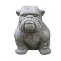 Grey Glass Reinforced Concrete XL Bulldog Sculpture Ornamental