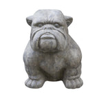 Grey Glass Reinforced Concrete XL Bulldog Sculpture Ornamental