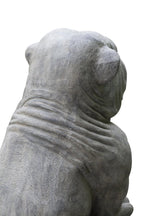 Grey Glass Reinforced Concrete XL Bulldog Sculpture Ornamental - Home Furniture Interiors