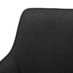 Grey Twill Fabric Dining Chairs with Oak Finish Legs in Pair - Home Furniture Interiors