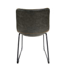 Industrial Green Vegan Leather Scoop Seat Dining Chair with Steel Base - Home Furniture Interiors