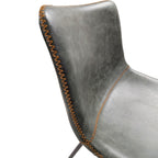 Industrial Green Vegan Leather Scoop Seat Dining Chair with Steel Base - Home Furniture Interiors