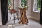 Industrial Tan Vegan Leather Scoop Seat Barstool with Steel Frame - Home Furniture Interiors