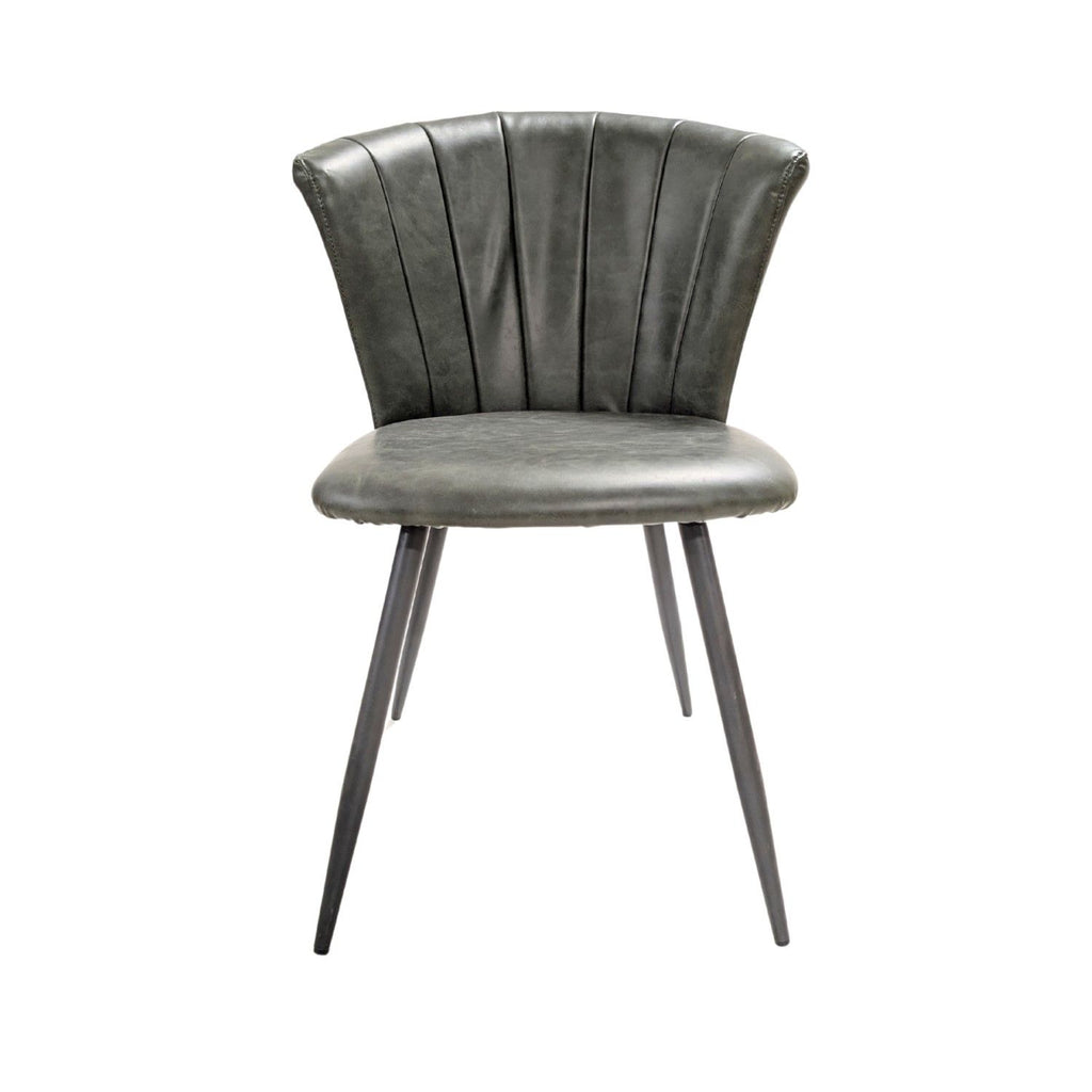 Modern Green PU Leather Upholstered Curved Back Dining Chair - Home Furniture Interiors