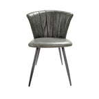 Modern Green PU Leather Upholstered Curved Back Dining Chair - Home Furniture Interiors