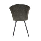 Modern Green PU Leather Upholstered Curved Back Dining Chair - Home Furniture Interiors