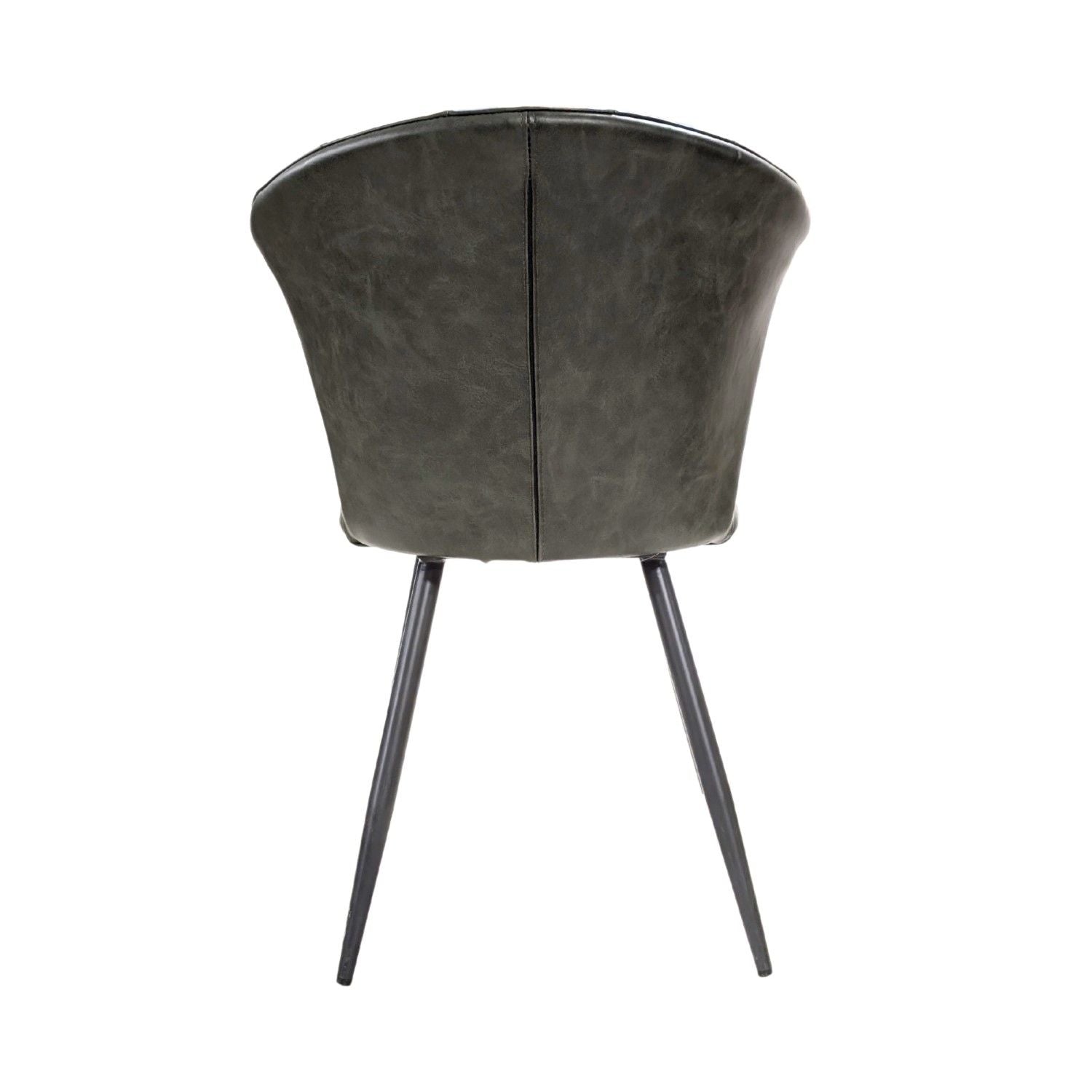 Modern Green PU Leather Upholstered Curved Back Dining Chair - Home Furniture Interiors